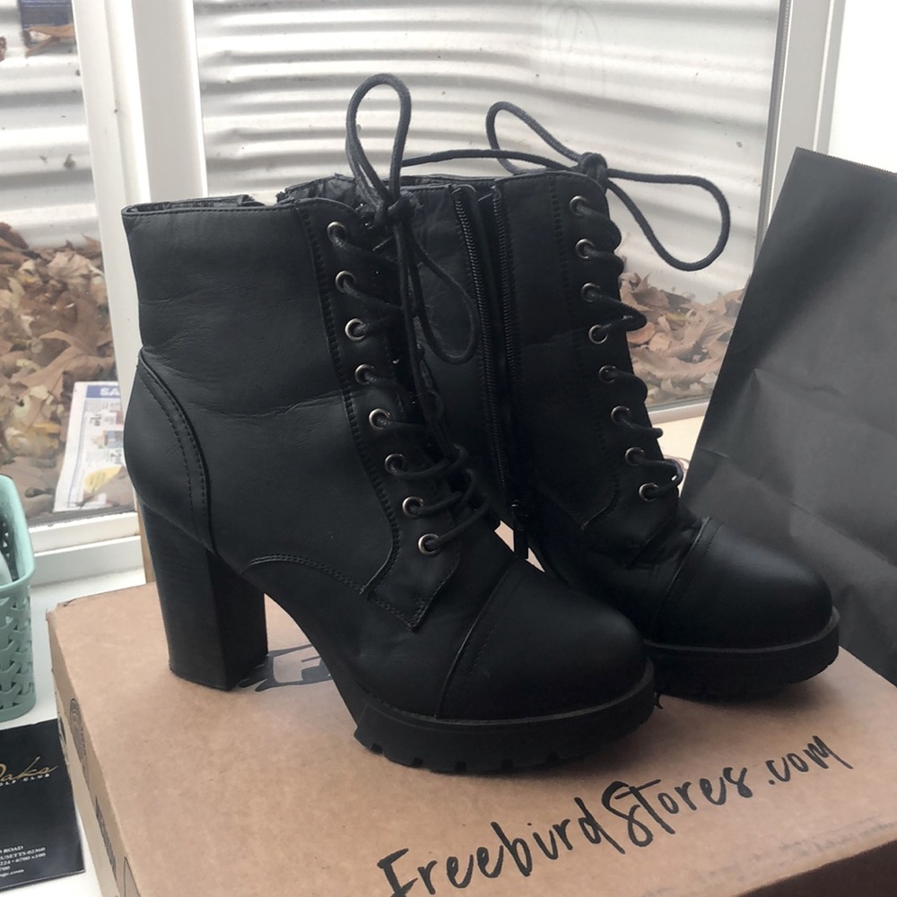 Heeled Combat Boots